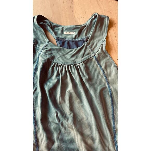 LULULEMON ATHLETICA BLUE ROUGED DRAWCORD RAZORBACK TANK TOP SZ 8 - Picture 4 of 9